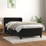 vidaXL Sommier à lattes de lit avec matelas Noir 90x200 cm Velours