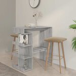 vidaXL Table de bar et étagère de rangement Sonoma gris 100x50x101 5cm