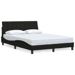 vidaXL Cadre de lit sans matelas Hanko noir 140x190 cm tissu