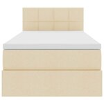 vidaXL Lit avec rangement et LED avec matelas Crème 90 x 190 cm tissu