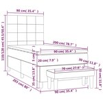 vidaXL Sommier à lattes de lit avec matelas Crème 90x200 cm Tissu