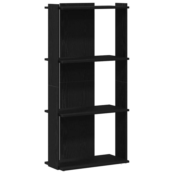 vidaXL Bibliothèque à 3 niveaux noir 60x30x120 cm bois d'ingénierie