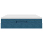 VidaXL Cadre de lit ottoman avec matelas bleu foncé 180x200 cm velours