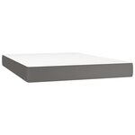 vidaXL Sommier à lattes de lit matelas LED Gris 140x190cm Similicuir