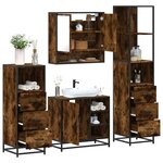 vidaXL Ensemble meubles salle de bain 4 Pièces chêne fumé bois ingénierie