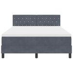 Lit à ressort vidaXL avec matelas et LED Gris foncé 160x200 cm Velours