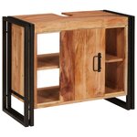 vidaXL Meuble sous-vasque de salle de bain Bois d'acacia massif et fer