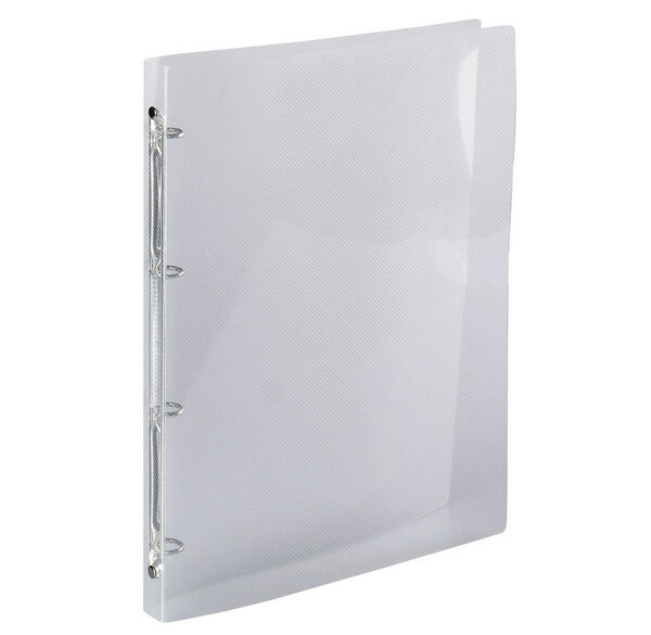 Classeur Polypro souple 4 anneaux 15 mm dos 20 mm A4 CRYSTAL EXACOMPTA