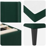 vidaXL Cadre de lit avec matelas Vert foncé 180 x 200 cm Velours