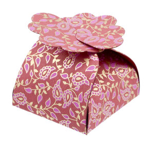 Boite en papier Florets Taj 5 pièces Bordeaux/Rose