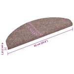 vidaXL Tapis d'escalier auto-adhésifs 30 pièces 65 x 21 x 4 cm Crème Demi-rond Grand
