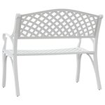 vidaXL Banc de jardin 102 cm aluminium coulé blanc
