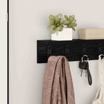 vidaXL Porte-manteau mural avec étagère Chêne noir 40 x 10.5 x 10.5 cm