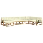 vidaXL Ensemble de canapés d'extérieur 8 Pièces Blanc et crème
