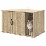 vidaXL Maison pour chat Sonoma 85 x 55 x 50 cm Bois d'ingénierie