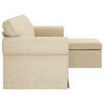 vidaXL Canapé Crème 215 x 138 x 80 cm tissu