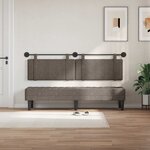 vidaXL Tête de lit suspendue Avec lumière LED Gris PU antique