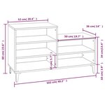 vidaXL Armoire à chaussures Blanc 102x36x60 cm Bois d'ingénierie