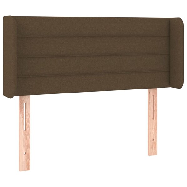 vidaXL Tête de lit avec oreilles Marron Foncé 83x16x78/88 cm Tissu
