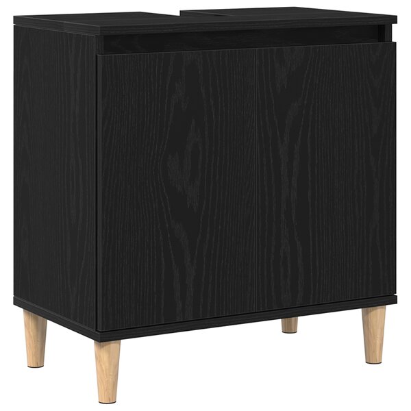 Meuble sous évier vidaXL Noir Chêne 58x33x60 cm Bois d'ingénierie