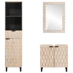 vidaXL Ensembles de salle de bain 3 Pièces Finition Lavage Blanc