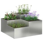 vidaXL Cache-pot de jardin Argent 80 x 80 x 48 cm Acier galvanisé