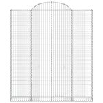 vidaXL Paniers à gabions arqués 3 Pièces 200x30x220/240 cm fer galvanisé