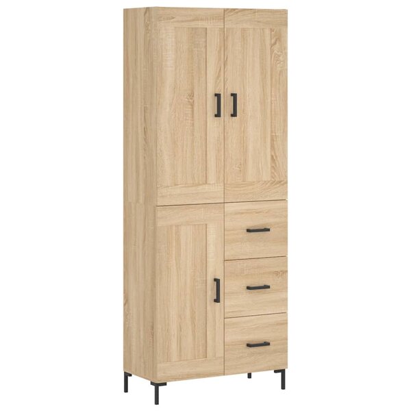 vidaXL Buffet haut Chêne sonoma 69 5x34x180 cm Bois d'ingénierie
