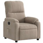 vidaXL Fauteuil inclinable électrique taupe tissu microfibre