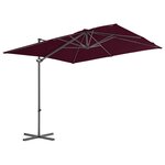 vidaXL Parasol déporté avec mât en acier Rouge bordeaux 250x250 cm