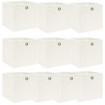 vidaXL Boîtes de rangement 10 Pièces Blanc 32x32x32 cm Tissu