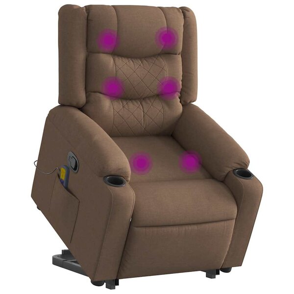 vidaXL Fauteuil de massage inclinable Marron Tissu