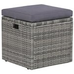 vidaXL Salon de jardin 6 Pièces avec coussins résine tressée gris