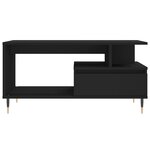 vidaXL Table basse Noir 90x49x45 cm Bois d'ingénierie