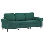 vidaXL Ensemble de canapés 3 Pièces avec coussins Vert foncé Velours