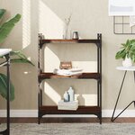 vidaXL Bibliothèque 3 niveaux chêne brun 60x30x86 cm bois d'ingénierie