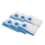 Pack and Move - Lot 6 Housses Rangement Sous Vide - Taille S 50 x 70 cm - Sac de Compression - Vêtements  Pull Hiver - Petit Format - Fermeture Zip