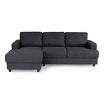 Canapé d'angle gauche 4 places Paul - Tissu gris anthracite - L 215 x P 140 cm