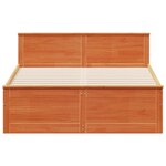 vidaXL Cadre de lit sans matelas avec tête de lit brun cire 160x200 cm