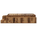 vidaXL Cadre de lit avec rangement Bois ancien 234 x 103 x 53.5 cm