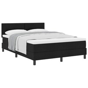 vidaXL Lit à ressorts avec matelas Noir 140 x 200 cm tissu