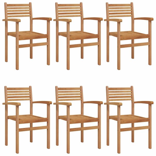 vidaXL Chaise 6 pc Marron Bois de teck massif