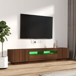 vidaXL Ensemble de meubles TV avec lumières LED 2 Pièces Chêne marron