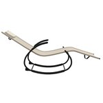 vidaXL Chaises longues à bascule lot de 2 crème acier et textilène
