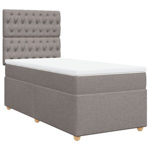 vidaXL Sommier à lattes de lit avec matelas Taupe 90x200 cm Tissu
