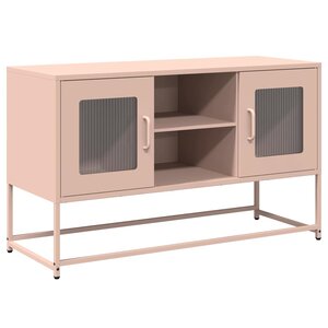 vidaXL Meuble TV rose 100 5x39x60 5 cm acier