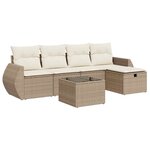vidaXL Salon de jardin avec coussins 6 Pièces beige résine tressée