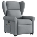 vidaXL Fauteuil inclinable de massage électrique Gris clair Tissu