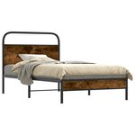 vidaXL Cadre de lit sans matelas 100x200 cm chêne fumé bois ingénierie