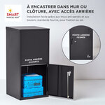 Boîte à colis Extra Large Noir 2 portes Acier galvanisé SMART PARCEL BOX™
